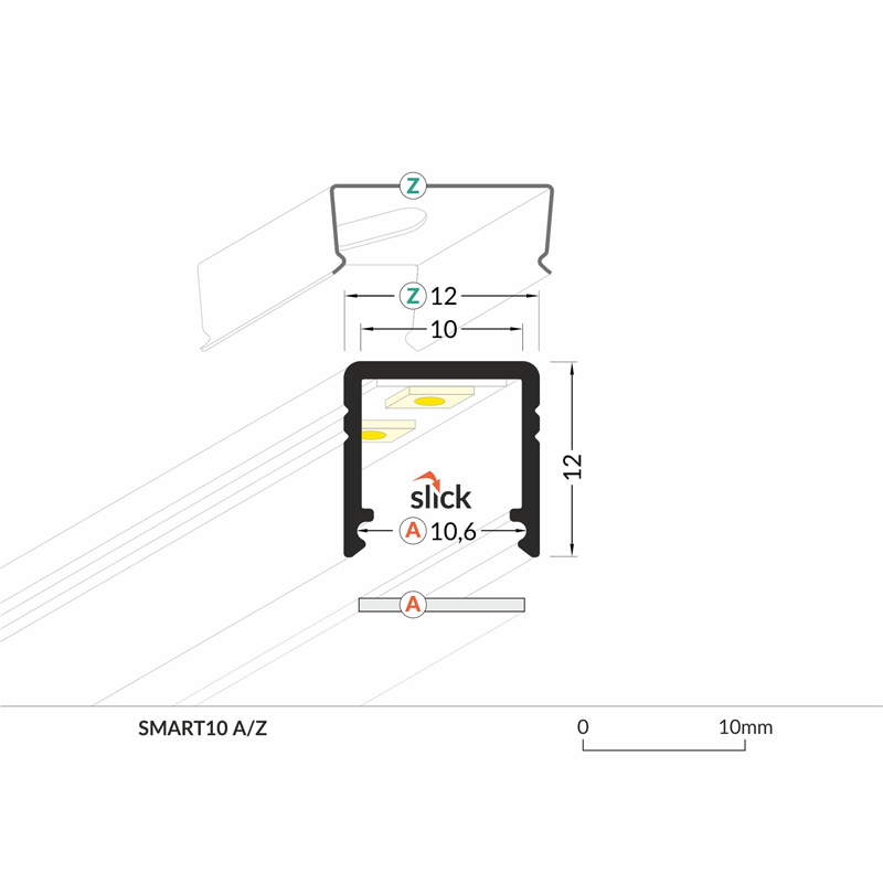 PROFIL SLIM 10MM 2M MDRLED®