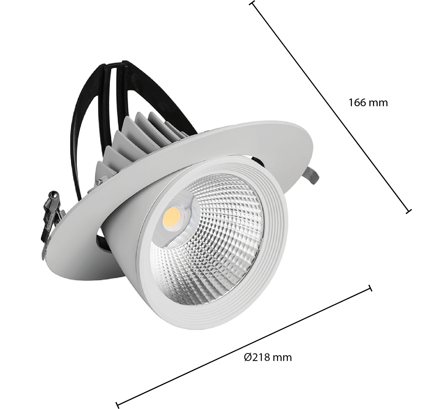 LED Downlight MDRLED® Kantelbaar Ø195 – 40W  3000K / 4000K  UGR 21 | CRI 91