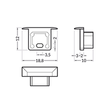 Endkappe mit Kabelöffnung Einbau Slim 10mm 20 Stück MDRLED®