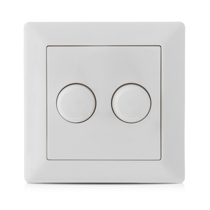 ECODIM ED-10005 DUO DIMMKNOPF WEISS FÜR GIRA/JUNG/MERTEN INKL. ZENTRALPLATTE UND RAHMEN MDRLED® 