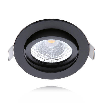 ECODIM ED-10023 LED EINBAUSTRAHLER KLEINE EINBAUTIEFE IP54 ABMESSUNG WARM RUND SCHWARZ 75MM MDRLED®