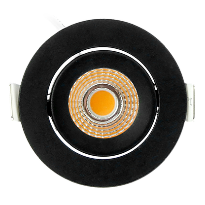 ECODIM ED-10062 LED-Einbaustrahler, geringe Einbautiefe, IP54, Maße zu warm 55 mm. RUNDE SCHWARZE MDRLED®