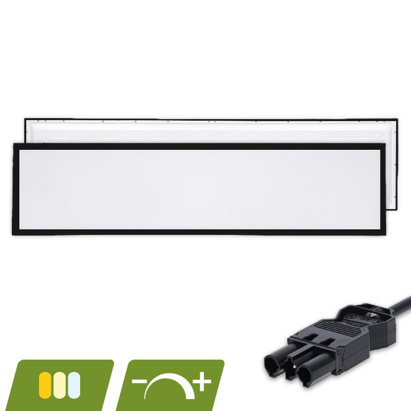 Back-lit LED Paneel 120x30 Zwart 30W Dimbaar – CCT Switch – 3-SWP Aansluiting
