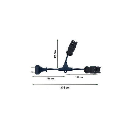 Eurostekker naar 2x / 3x / 4x SWP-3 Stekker | MDRLED® | 2m Kabel | Zwart | 2 Jaar Garantie