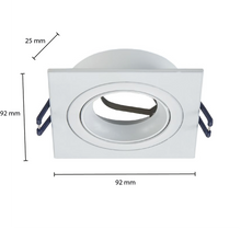 GU10 LEUCHTE 4 SEITIG, NEIGBAR SCHWARZ, WEISS, SILBER MR16 Ø80mm MDRLED®