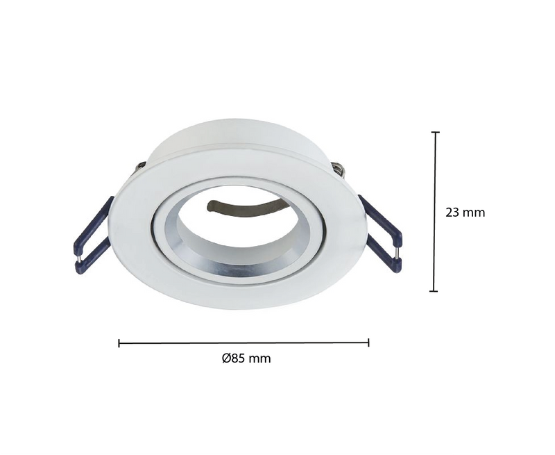 OPRAWA GU10 ODCHYLANA BIAŁA, CZARNO-SREBRNA MR16 Ø69mm MDRLED®