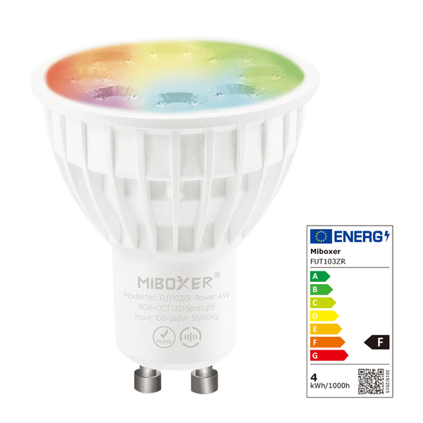 MI-LIGHT + ZIGBEE 3.0 GU10 RGB+CCT SPOT 4W MDRLED.