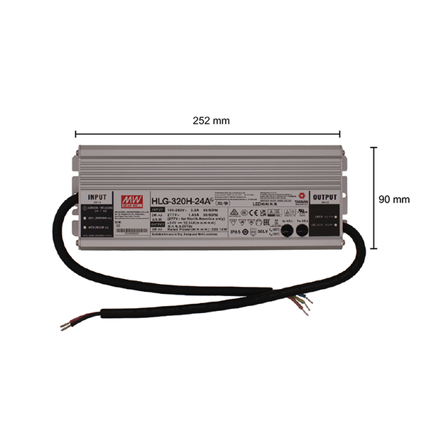 STEROWNIK 24 V MEANWELL IP65 320 W MDRLED®