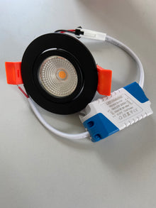 MINI Power LED-spot van MDRLED® – Krachtige 3W COB LED-Spot, 2700K, Mat Zwart, Ø55mm