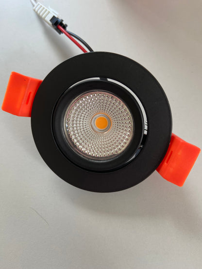 MINI Power LED-spot van MDRLED® – Krachtige 3W COB LED-Spot, 2700K, Mat Zwart, Ø55mm