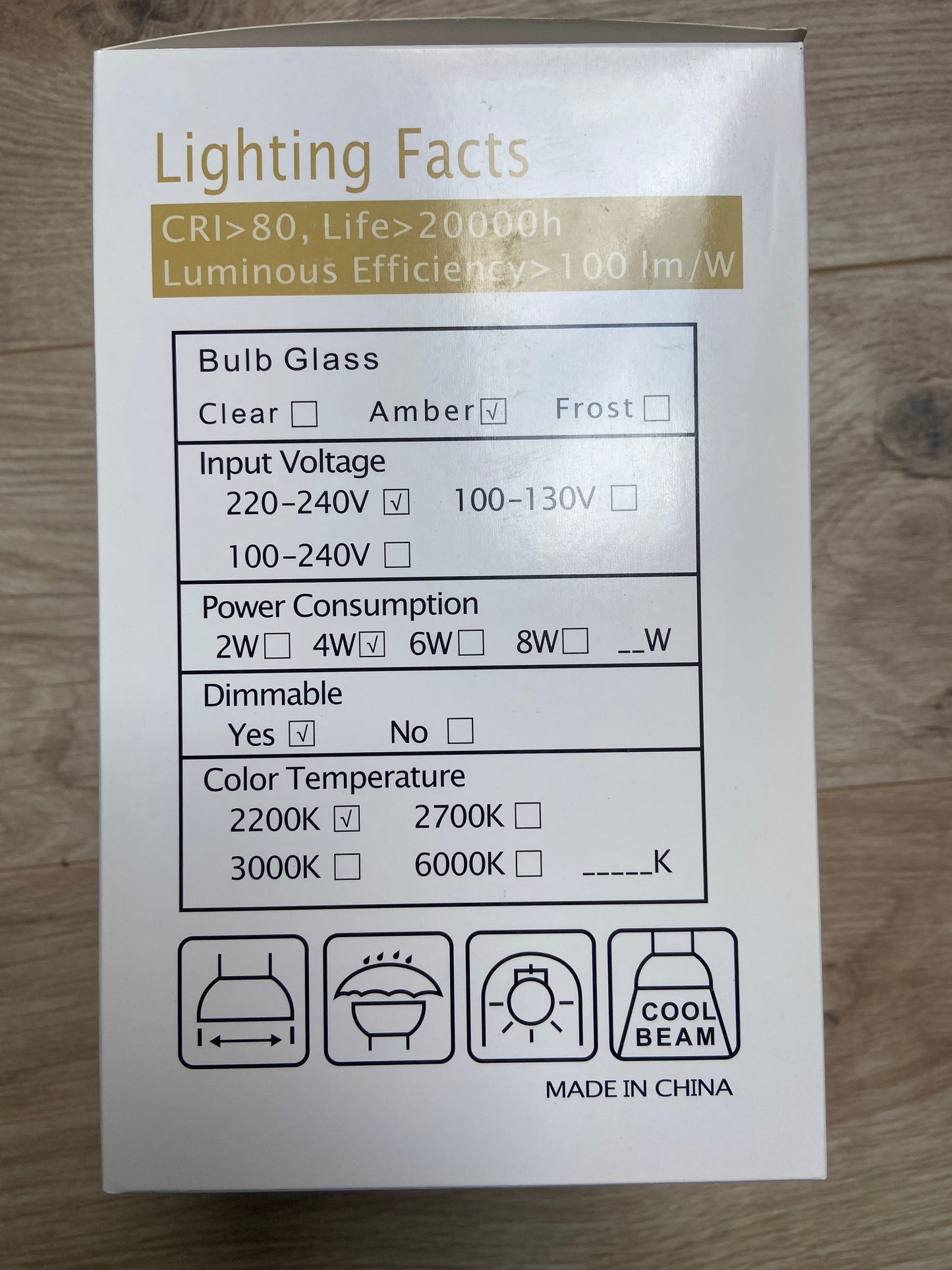 LAMP E27 4W 2200K G125 per 3 stuks koopje MDRLED