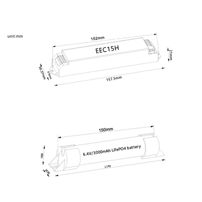 Noodunit 5W voor Lichtlijn | 3 Uur Noodverlichting