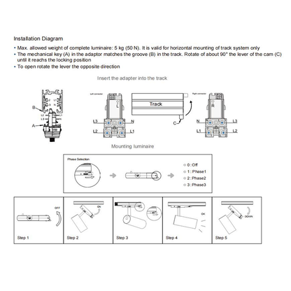 3-Phasen-Schienenstrahler 20W Schwarz CCT Switch Dimmbar MDRLED®