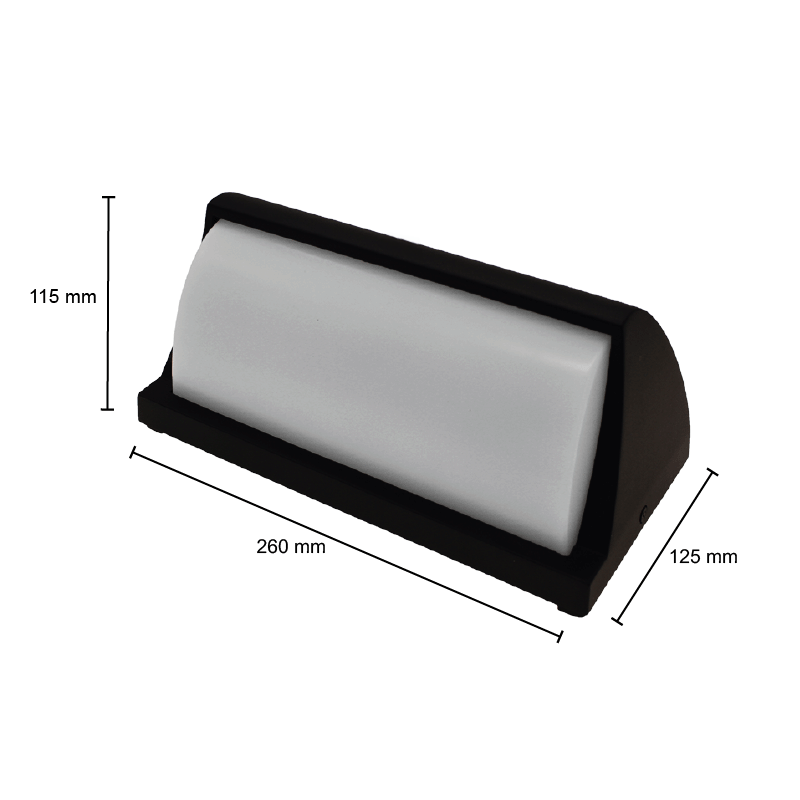LED-Schottwand 12W SCHWARZ. 3000K MDRLED®