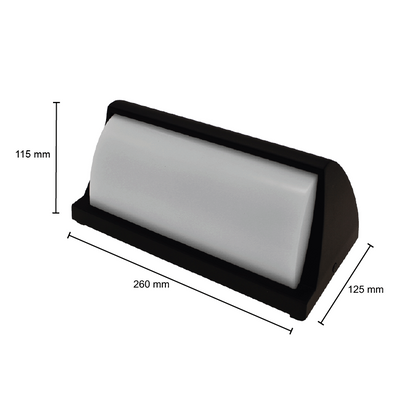 LED-Schottwand 12W SCHWARZ. 3000K MDRLED®