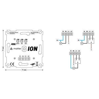 MATTER TRIAC LED DIMMER  0.3-200 Watt  ION INDUSTRIES MDRLED®