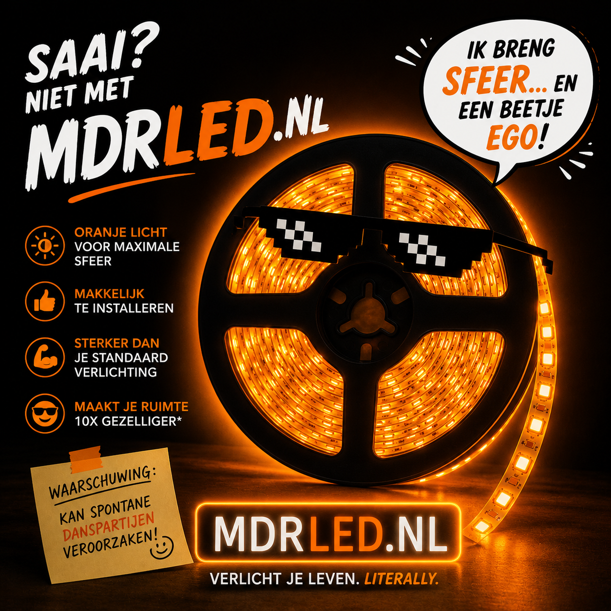 IP22-12V 5 METER 5050/60 ORANGE 16MM MDRLED®