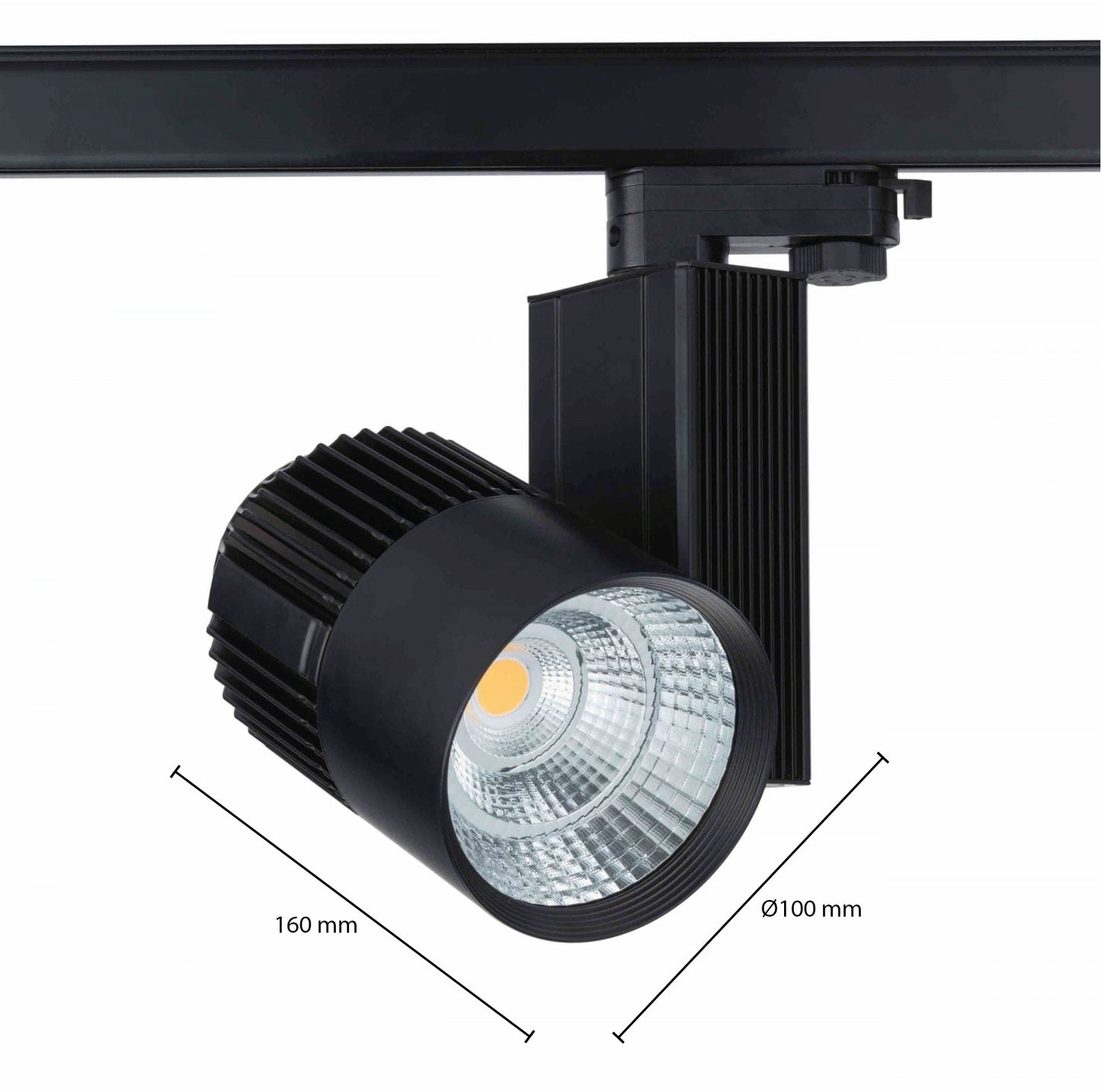 MDRLED® 3-Fase Railspot 30W Zwart | 4000K | CRI>95 | Professionele LED Verlichting tijdelijke actie op is op