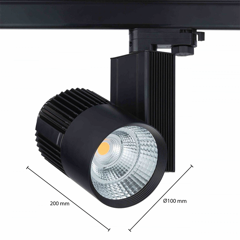 3-FAZOWA LAMPA PUNKTOWA 40 W 38° CRI&gt;95 CZARNY MDRLED®