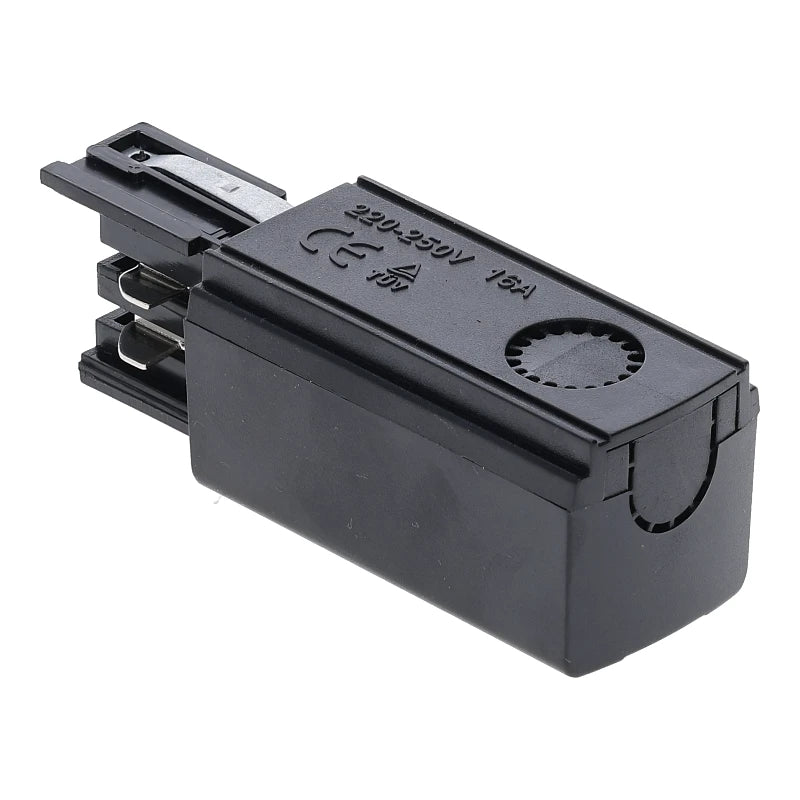 Power Connector links voor 3-Fase Railsysteem – Zwart. MDRLED