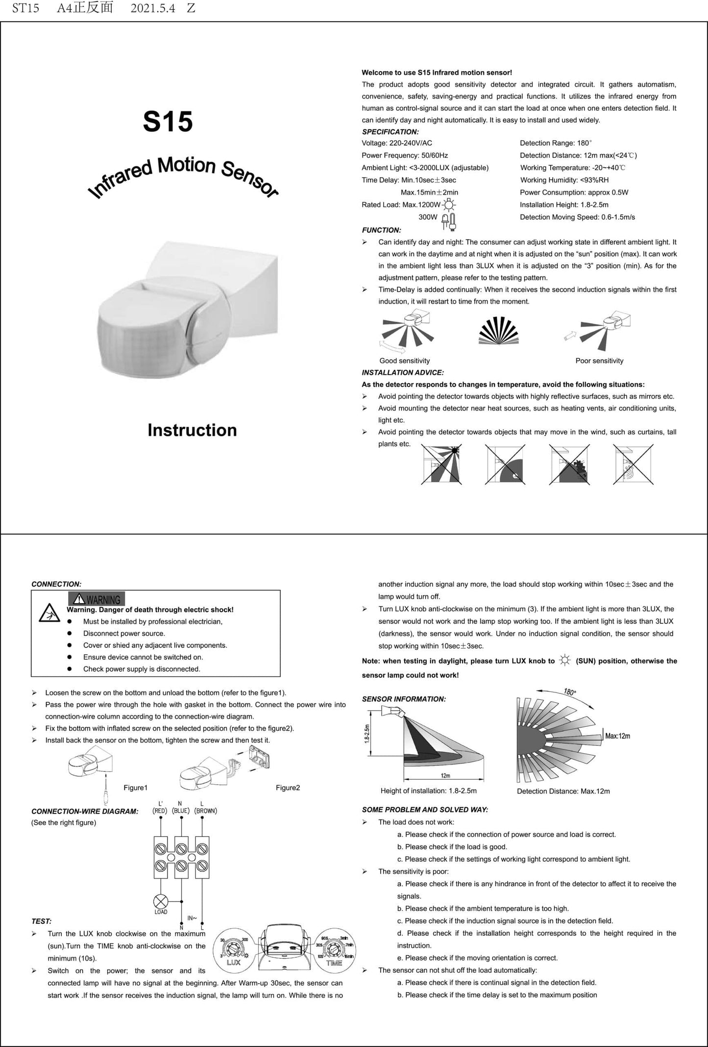 Bewegingsmelder  infraroodschakelaar voor op de Muur. TIJDELIJKE ACTIE MDRLED®