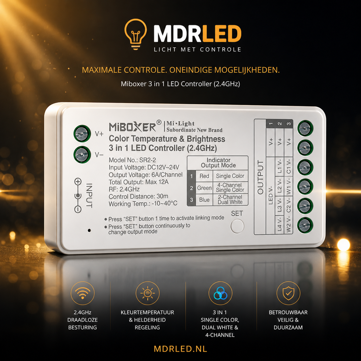 Mi-Light 3-in-1 LED Strip Controller – 12-24V – RF Smart Controller