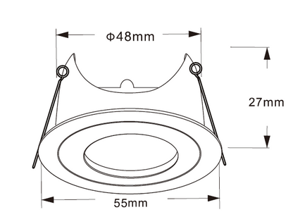 MR11 Inbouwarmatuur – Zwart – Aluminium – Ø48 mm – MDRLED®
