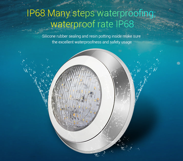 Mi-Light RGB+CCT LED Onderwaterlamp 12W | IP68 RVS | 2700K–6500K | 1000 lm