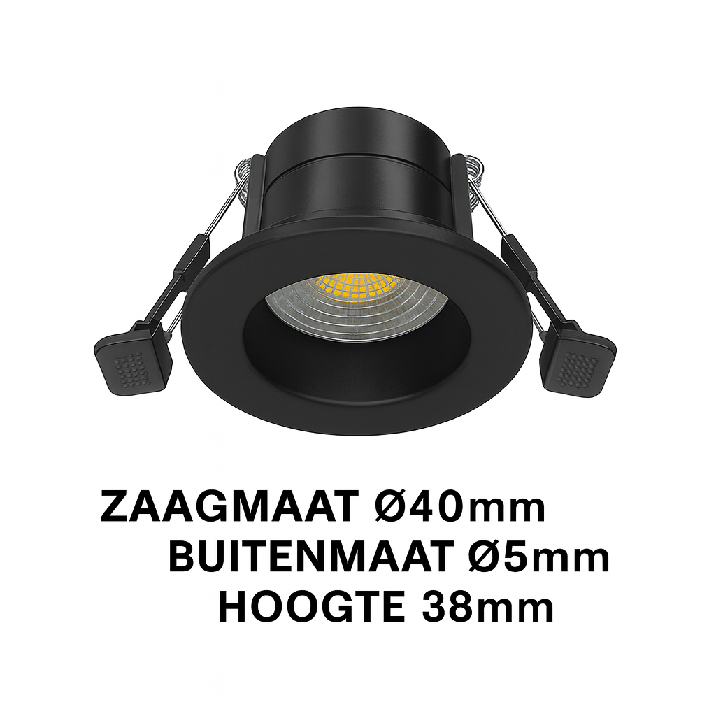 LED Inbouwspot Mimi 4W | MDRLED® | Zwart | Dimbaar | IP65 | CCT-schakelaar