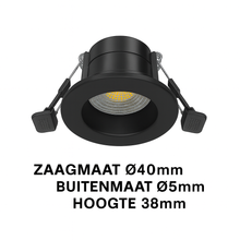 LED Inbouwspot Mimi 4W | MDRLED® | Zwart | Dimbaar | IP65 | CCT-schakelaar