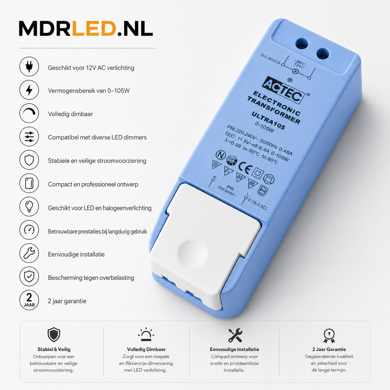 12V~ DRIVER  IP22  0-105W (AC) MDRLED®