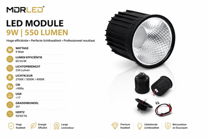 TITANIA MR16 LED Module 9W | Dimbaar | Zwart