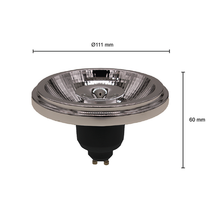 LED AR111 GU10 SPOT 24° 12W SCHWARZ 2700K 4000K MDRLED®