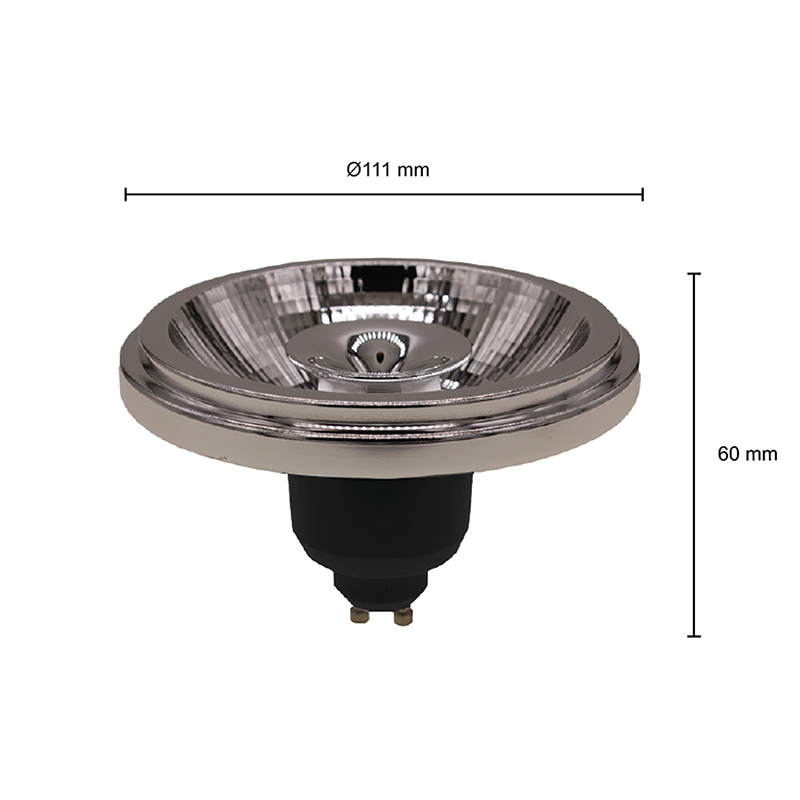 LED AR111 GU10 SPOT 24° 12W CZARNY 2700K 4000K MDRLED®