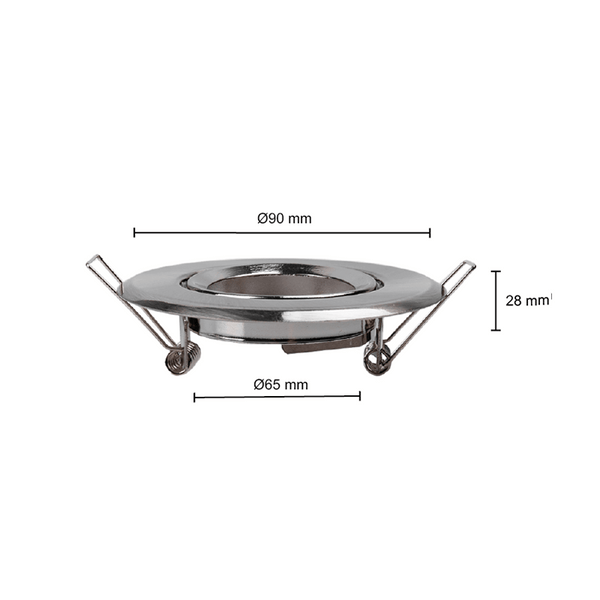 OPRAWA WPUSZCZANA GU10 SREBRNA Rozmiar cięcia Ø65mm MDRLED®