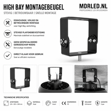 Plafondopbouw Beugel voor Highbays – Staal – Zwart – MDRLED®