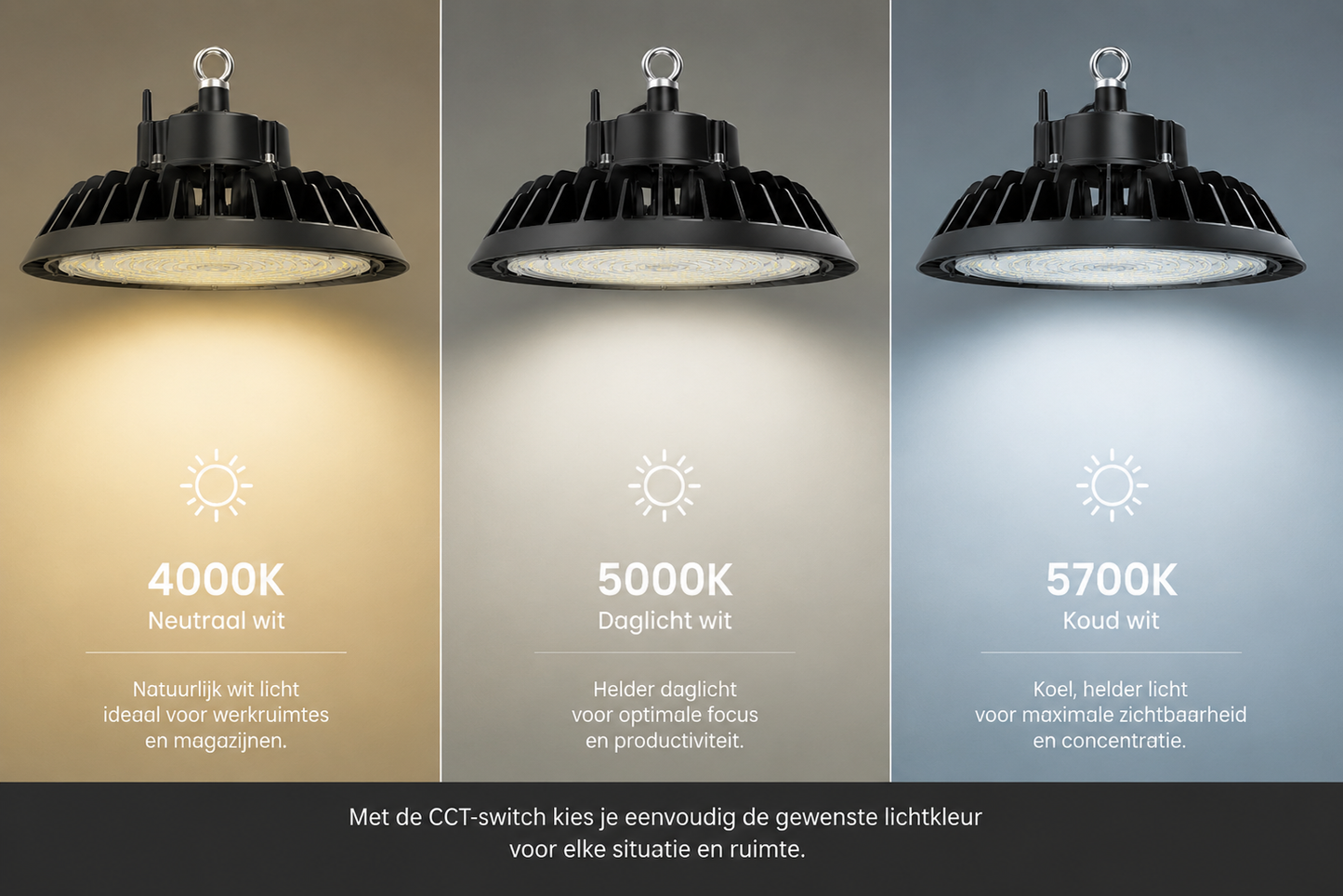 LED Highbay 80W-150W  CCT Switch  IP65
