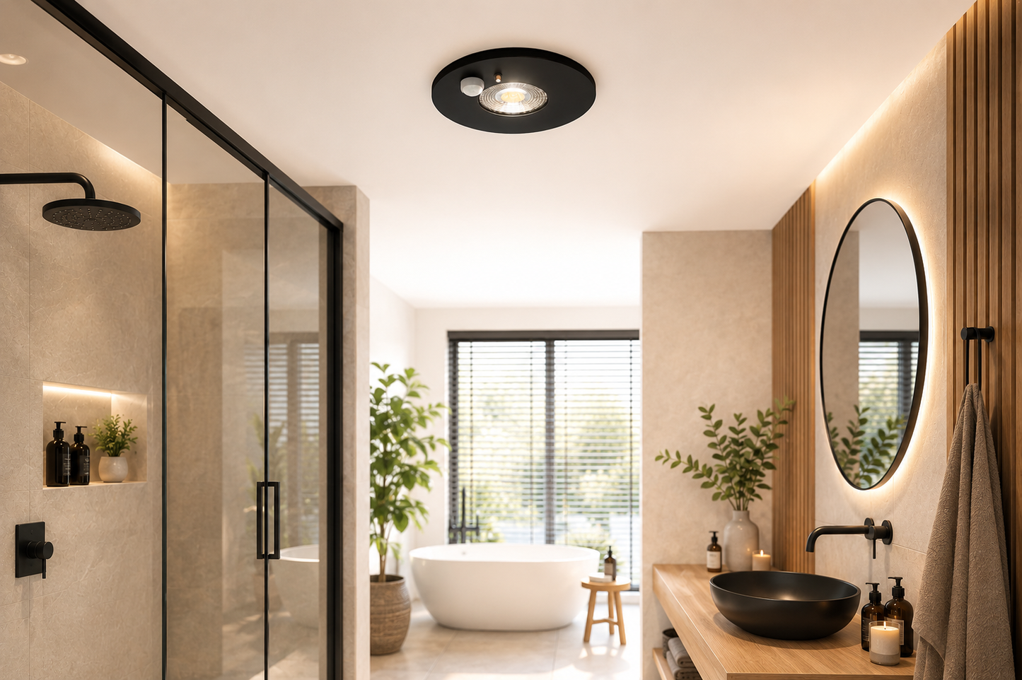 LED Inbouwspot Lisa 6W  Zwart & Wit  Met PIR Sensor  CCT-Schakelaar  IP65  MDRLED®