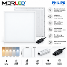 MDRLED® EUROPA Back-Lit LED Paneel 60×60cm 30W | CCT | UGR <19