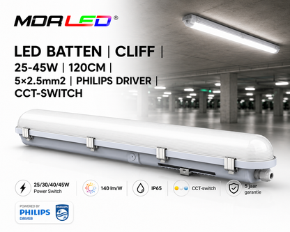 MDRLED® LED Batten CLIFF 120 cm 25-45W | IP65 | CCT
