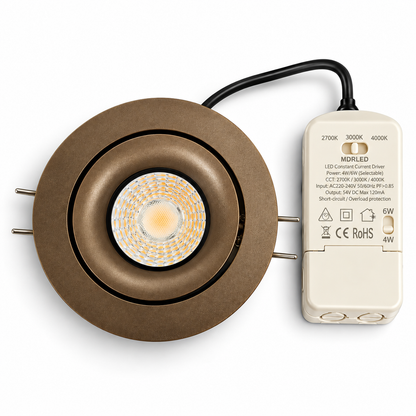 LED Inbouwspot Donkerbrons 4/6W CCT | Kantelbaar