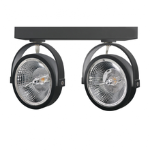AR111 AUFBAULEUCHTE schwarz 2xGU10 FASSUNG. MDRLED®