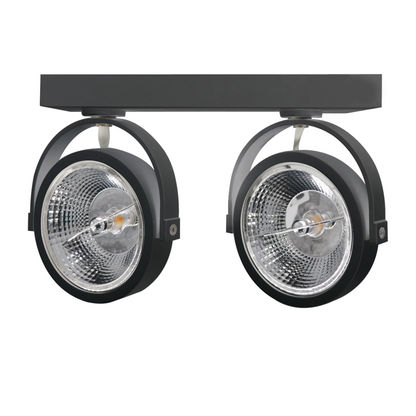 AR111 AUFBAULEUCHTE schwarz 2xGU10 FASSUNG. MDRLED®