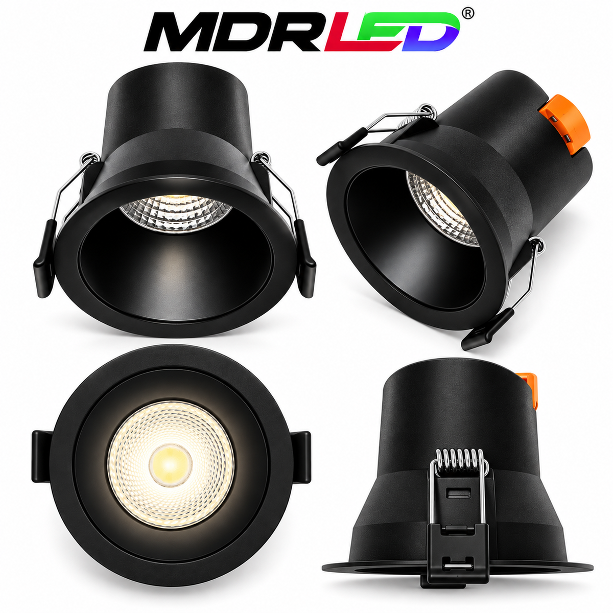 LED Inbouwspot Mira 6W – Zwart – 4000K – Dimbaar – IP44