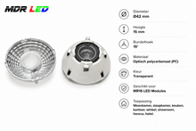 MR16 Lens 15° | Voor MR16 LED Module | Ø42 mm | Transparant | MDRLED®