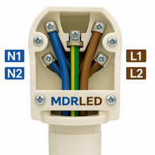 Perilex Stekker Verloop naar 2x230V over 2 Fasen Verdeeld MDR LED®