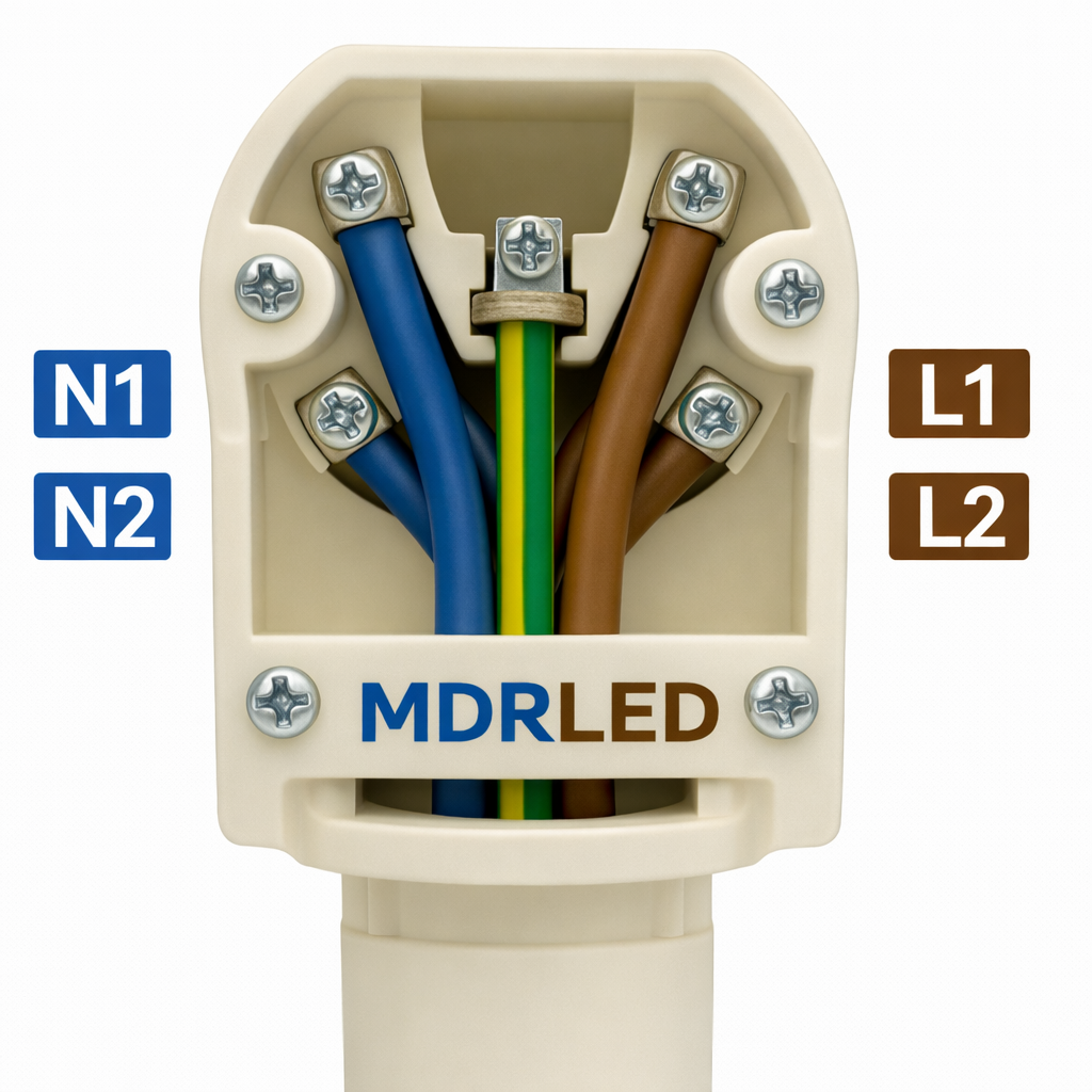 Perilex Stekker Verloop naar 2x230V over 2 Fasen Verdeeld - MDR LED®