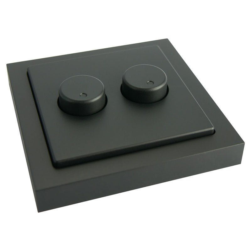 Duo Dimmerknop Future Linear – Mat Zwart Incl. Centraalplaat & Raamwerk – Busch-Jaeger