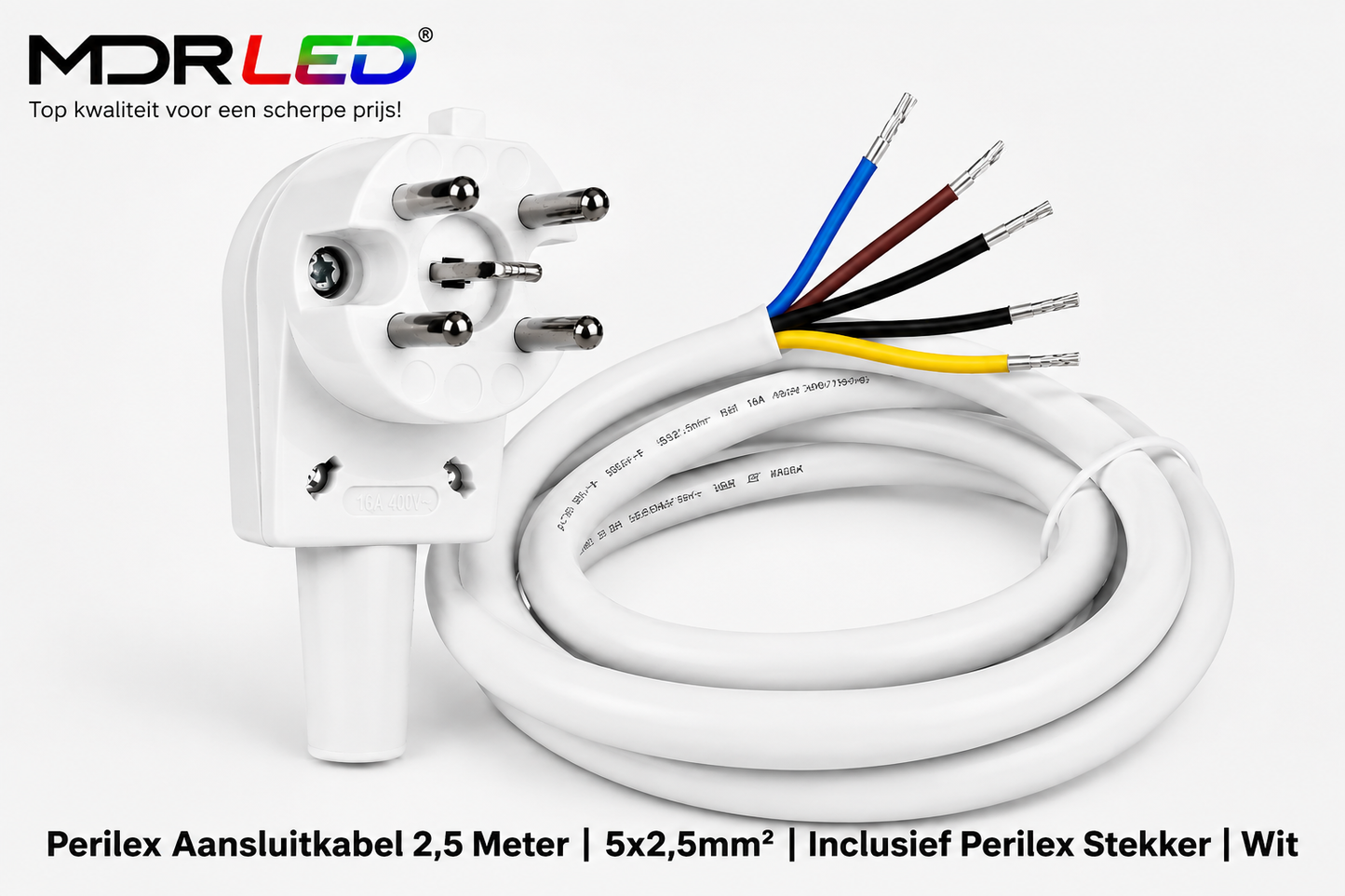 MDRLED® Perilex Aansluitkabel 2,5 Meter | 5x2,5mm² | Inclusief Stekker ACTIE