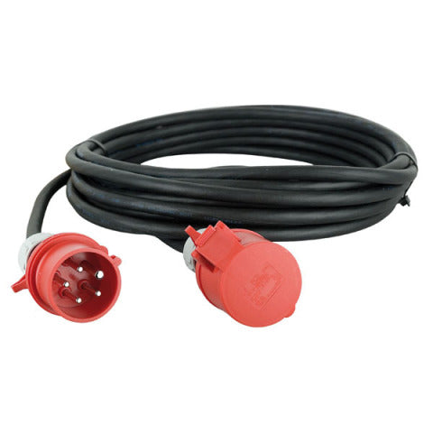 CEE Verlängerungskabel 5x1,5mm², 16 A, 5-polig, 400V, 6h, schwarz 5-10-20 Meter MDRLED®